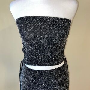 Elegant Black Strapless Maxi Dress